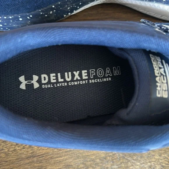 Under Armour Navy Sneakers with White Logo *Like new* mens 10.5, $4.99 shipping - Picture 5 of 6